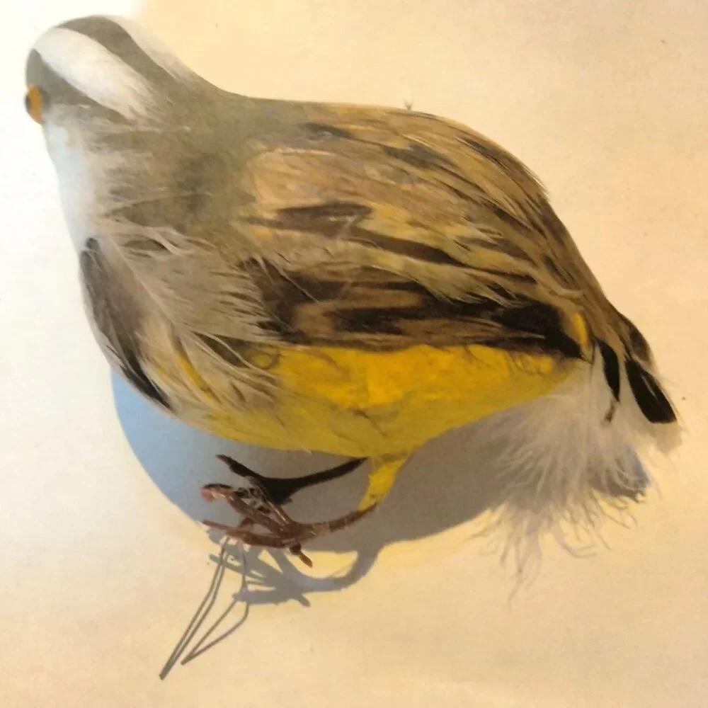 Artificial Decorative Bird Figurine Quail Real Feather Crafting Floral Decor